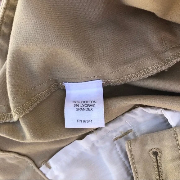 j.Jill Cotton Blend Stretchy Zipper/Button Pocket Over The Knee Khaki Skirt 8 P - Picture 7 of 9